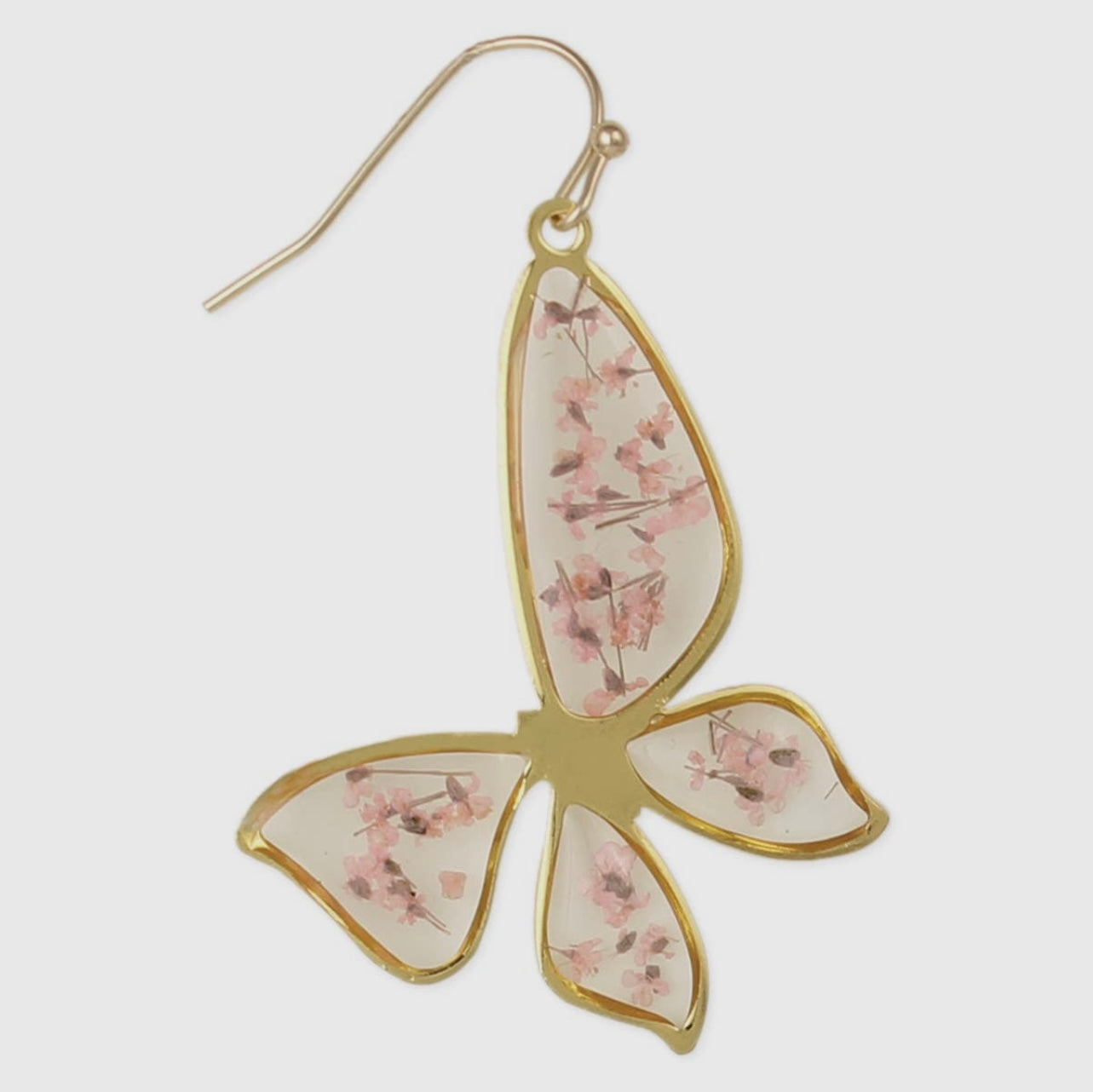 Real Flower Jewelry Butterfly Earrings