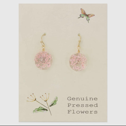 Real Flower Jewelry Drop Earrings