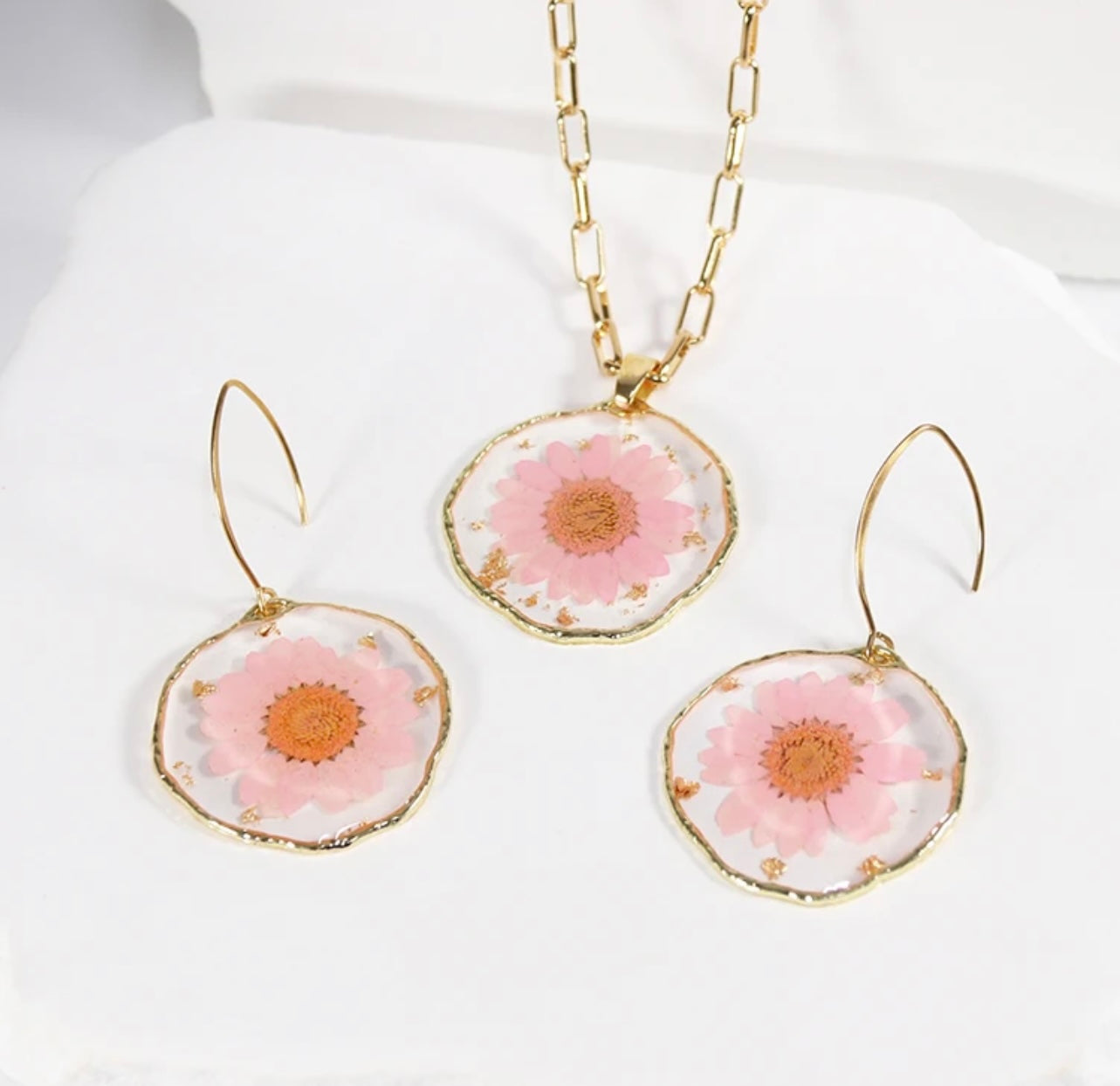 Real Flower Jewelry Set