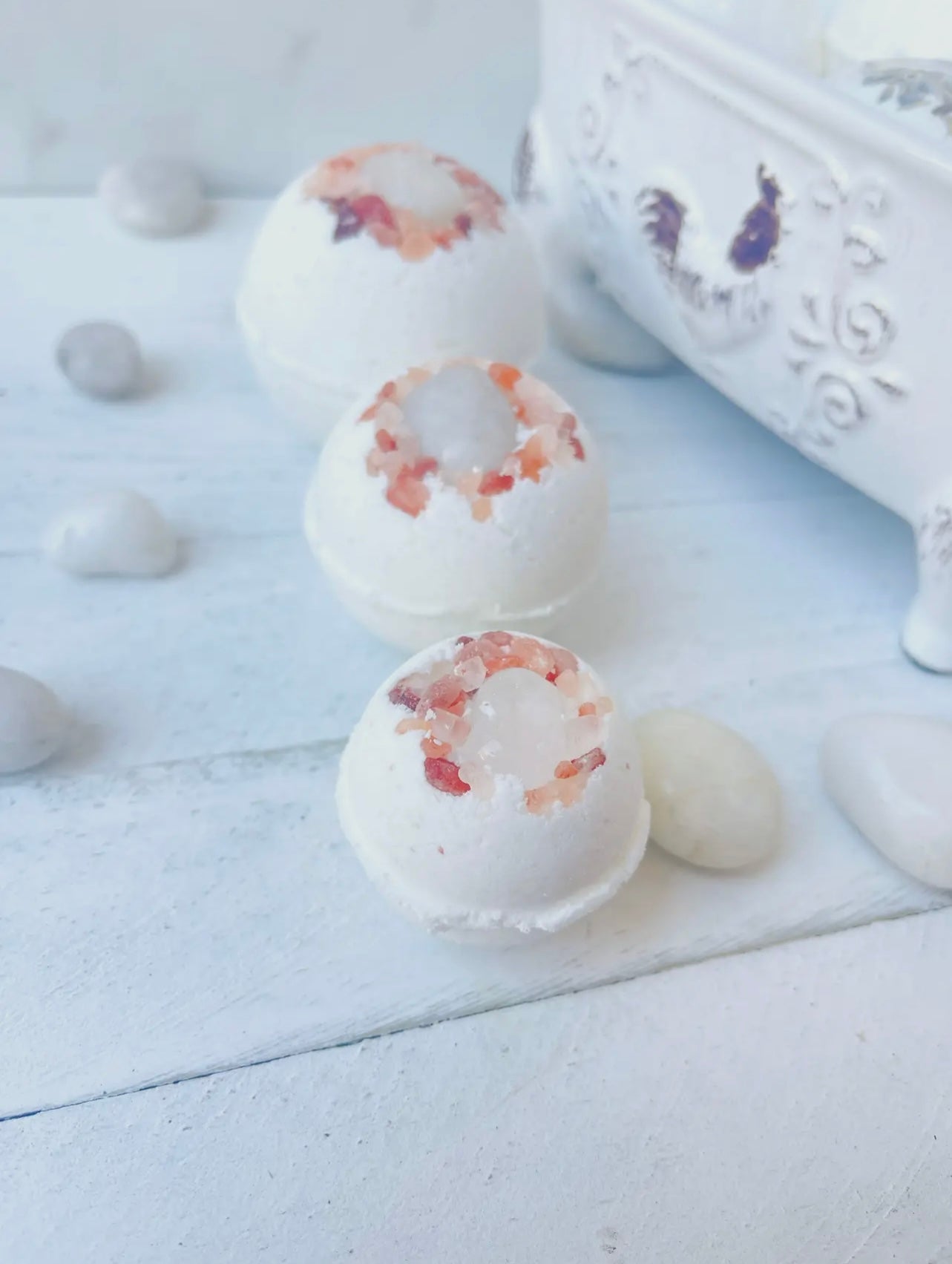 Bath Bomb Recipe featuring the key ingredient Pink Himalayan Sea Salt. 